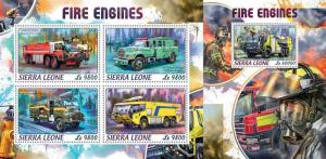 Z08 SRL18412ab Sierra Leone 2018 Fire engines MNH ** Postfrisch Set