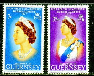 GUERNSEY #145-146   1977  QEII  25TH ANNIV.  MINT  VF NH  O.G