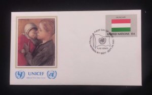 EL)1980 UNITED NATIONS, NATIONAL FLAG OF THE MEMBER COUNTRIES, HUNGARY, UNICEF,