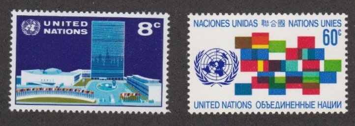 United Nations - New York # 222-223, UN Headquarters, Mint NH, 1/2 Cat.