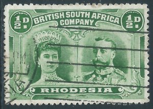 Rhodesia, Sc #101, 1/2d Used