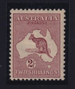 Australia Sc #99 (1929-30) 2sh red brown Kangaroo Mint H (S.G. 110)