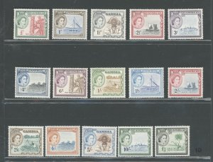 1953-59 The Gambia - Stanley Gibbons #171-85 - Queen Elizabeth II - Coronation -