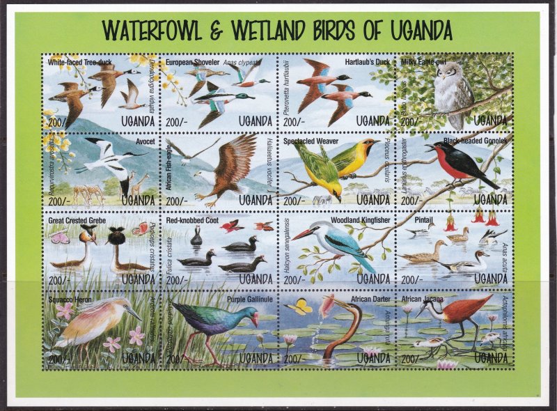 Uganda, Fauna, Birds, Waterfowl & Wetland Birds MNH / 1995
