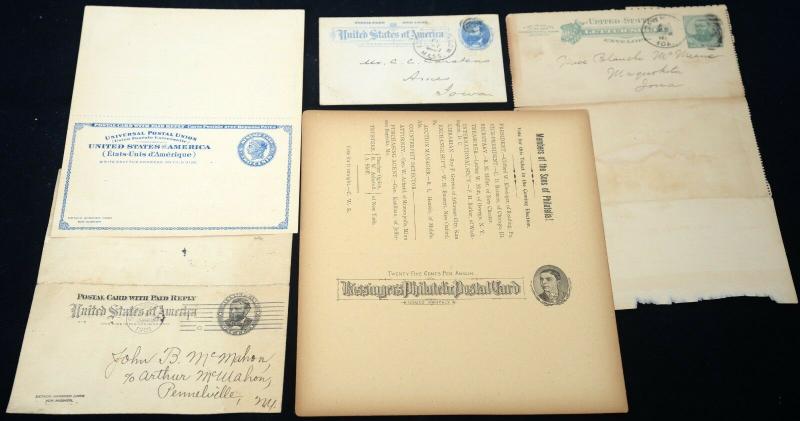 5 Early USA Postcard Post Cards Cover Collection Mint Used