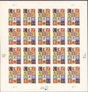 2009 US Scott #4407 Celebrate Block Letters Sheet of 20 Stamps - MNH