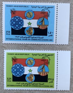 Yemen 1983 Communications Year, MNH.  Scott 425-426, CV $7.50,  Mi 1791-1792