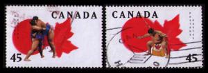 CANADA 1998 45c #1723-1724 SUMO CANADA BASHO COMPLETE SET VERY FINE USED (V720