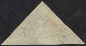 CAPE OF GOOD HOPE 1855 TRIANGLE 1D PERKINS BACON PRINTING USED 