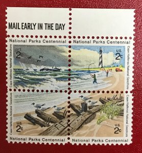 1972 US Sc 1448-1451 MNH block Cape Hatteras National Seashore CV$1.20 Lot 1860