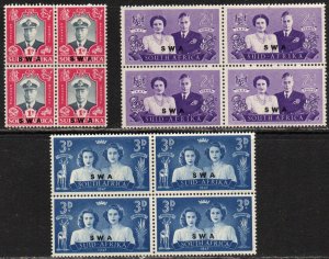 South West Africa Sc #156-158 MNH Block of 4