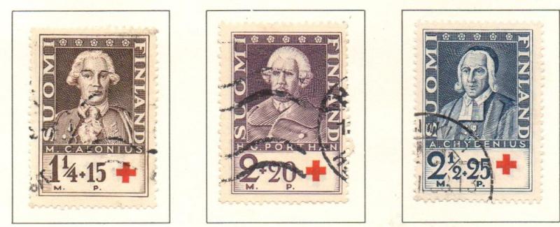 Finland Sc B18-20 1935 Red Cross stamp set used