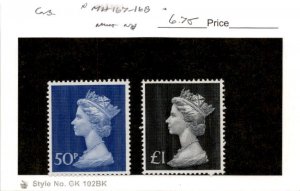 Great Britain, Postage Stamp, #MH167-MH168 Mint NH, 1970 Machins Queen (AB)