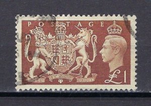 GREAT BRITAIN #289 USED, VF £ VALUE
