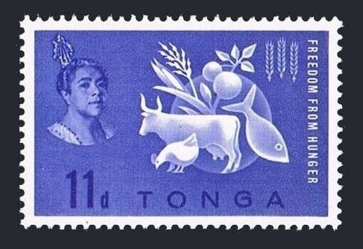 Tonga 127 block/4,MLH/MNH Michel 127. FAO 1963.Freedom from Hunger campaign.