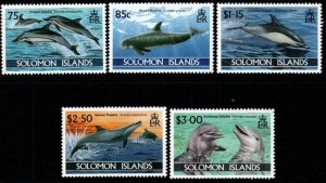 SOLOMON ISLANDS SG792/6 1994 DOLPHINS MNH