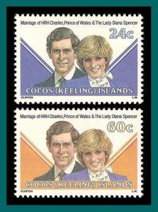 Cocos 1981 Royal Wedding, MNH  73-74,SG70-SG71