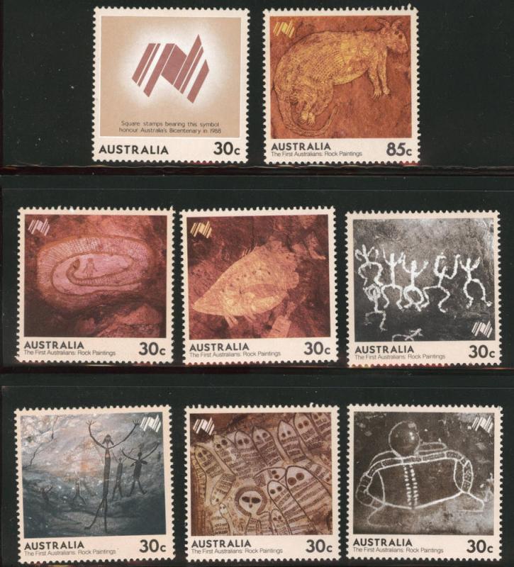 AUSTRALIA Scott 932-939 MNH** Rock Painting set