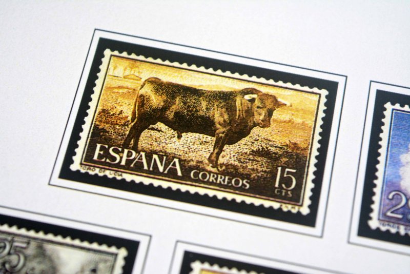 COLOR PRINTED SPAIN 1944-1975 STAMP ALBUM PAGES (100 illustrated pages)