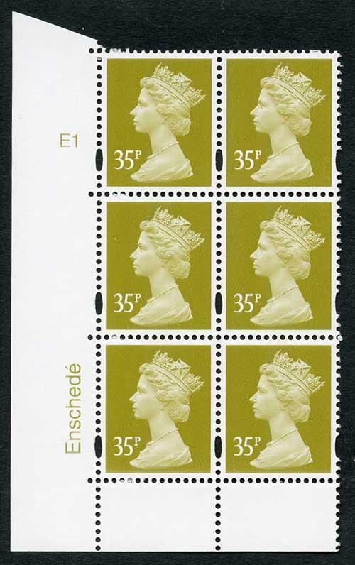 SGY1701 Var 2005 35p yellow-olive cyl E1 pE1 no dot short b and bottom