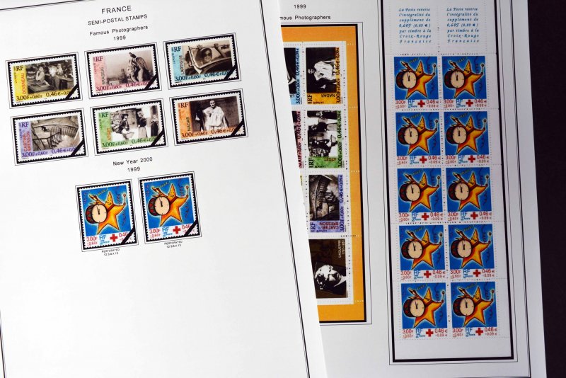 COLOR PRINTED FRANCE 1941-1999 SEMI-POSTALS + STAMP ALBUM PAGES (87 ill. pages)