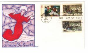 US 1701-1703 13c Christmas 3 stamps 1 Combo FDC Bazaar Cachet Unadd ECV $25.00
