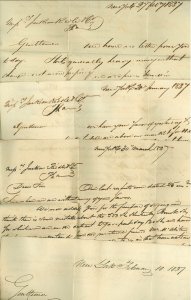 1837 LOT/4 NY RAILROAD Stampless FLS's to Jackson Riddle Co, Phila, RE: RR Stock