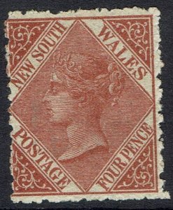 NEW SOUTH WALES 1867 QV 4D WMK 4 PERF 13  