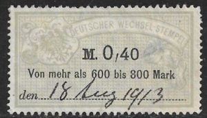 GERMANY 1900 0,40 Without Year 18 Bill of Exchange Revenue Erler No. AJ116 VFU