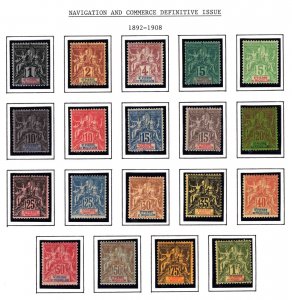 MOMEN: ST PIERRE & MIQUELON SC #60-78 1892-1908 MINT OG H LOT #66300*