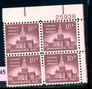 PKStamps - USA - 1044 - MNH - Plate Block - #33-845