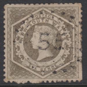 New South Wales 1860 QV 6d Diadem Sc#39a Used