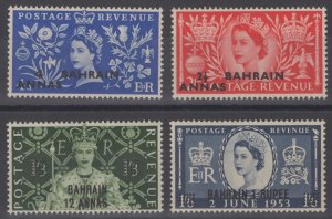 ZAYIX - Bahrain 92-95 MH - overprints on Great Britain QE2 Coronation 041322S110