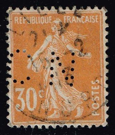 France #170 Sower; Used Perfin (1.40)