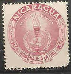 Nicaragua MNH Sc C339 - Airmail - Torch & UN Emblem