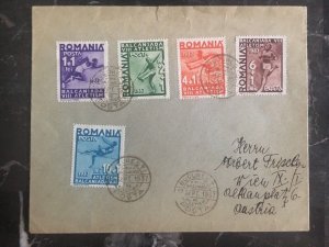 1937 Bucuresti Romania Cover To Vienna Austria 8th Balkan Games Cancels