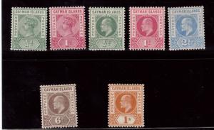 Cayman Islands #1 - #7 VF Mint Set