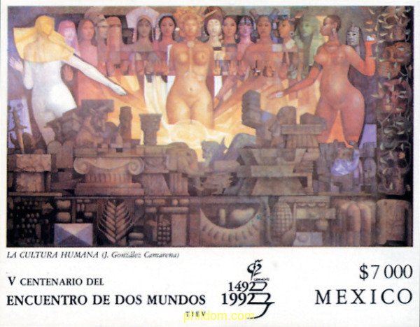 174538 MNH MEXICO 1992 GRANADA 92. EXPOSICION FILATELICA INTERNACIONAL