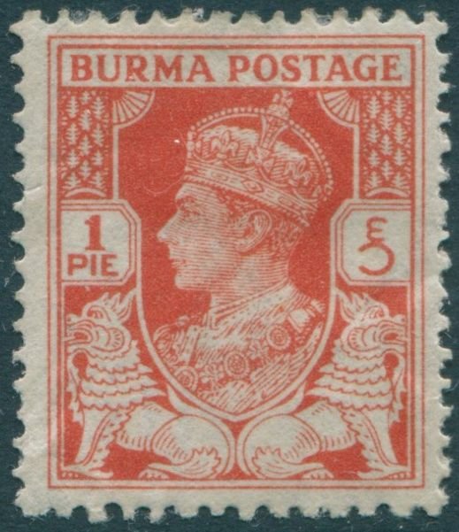 Burma 1938 SG18b 1p orange KGVI MLH