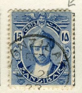 ZANZIBAR;  1921 early Sultan Harub issue fine used 15c. value