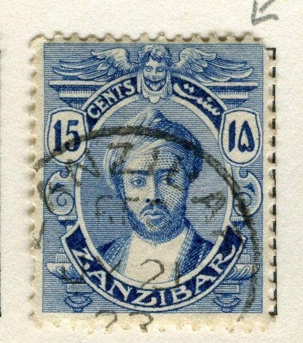 ZANZIBAR;  1921 early Sultan Harub issue fine used 15c. value