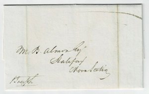 1830 private ship letter from New York to Halifax, NS., per schooner Joseph