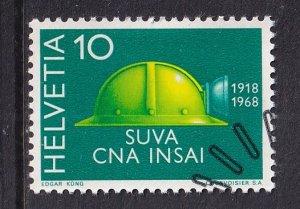 Switzerland  #491  cancelled  1968  worker`s helmet  10c