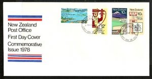 New Zealand, Scott cat. 656-659. Telephone Centenary issue. First day cover. ^