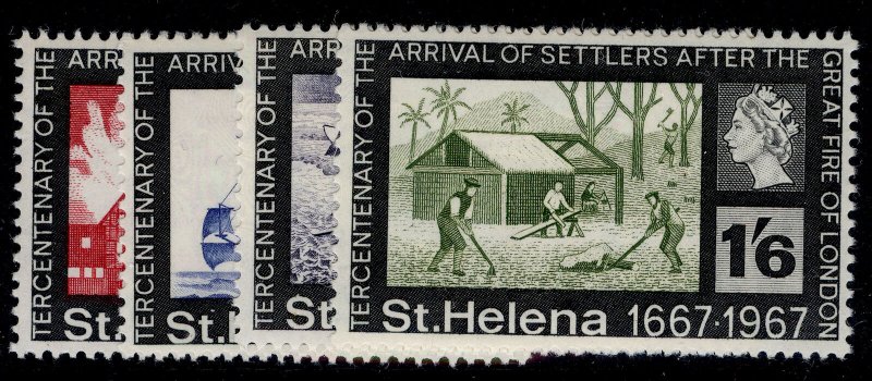 ST. HELENA QEII SG214-217, 1967 settlers after great fire of London set, NH MINT