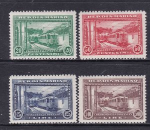 San Marino Scott 139-142, 1932 Electrical Railroad, VF MLH.  Scott $126