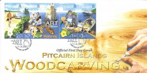 Pitcairn Islands #547 Wood Carving (FDC)  CV $8.50