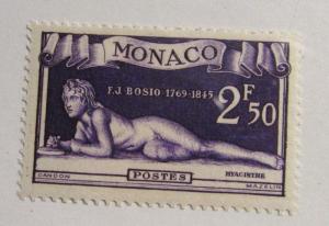 MONACO  Sc #212 * MH  2.5Fr Bosio nude stamp, Fine +