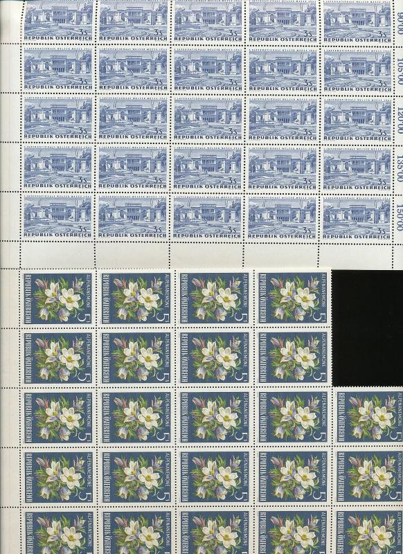 AUSTRIA Flowers Dogs Buildings Blocks MNH (Appx 340 Stamps) (KR 998