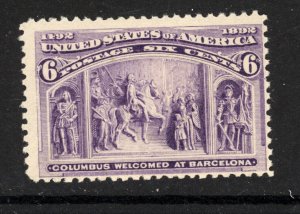 SCOTT 235 1893 6 CENT COLUMBIAN EXPOSITION ISSUE MNH OG F-VF CAT $100!